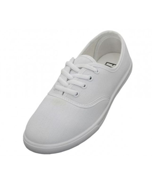 Ladies white canvas plimsolls online