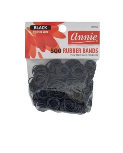 500 PIECE ANNIE RUBBER BANDS (BLACK)