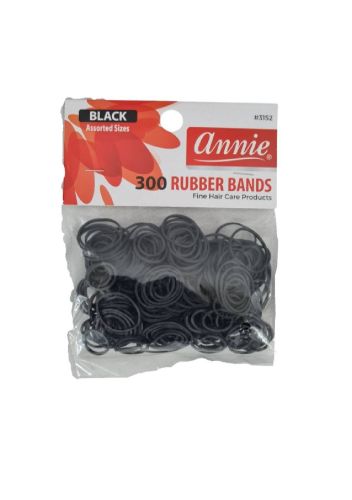 300 PIECE ANNIE RUBBER BANDS (BLACK)