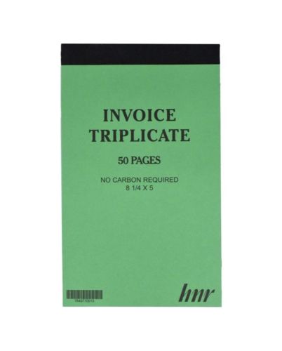 TRIPLICATE INVOICE BOOKS 7in X 4 1/4in