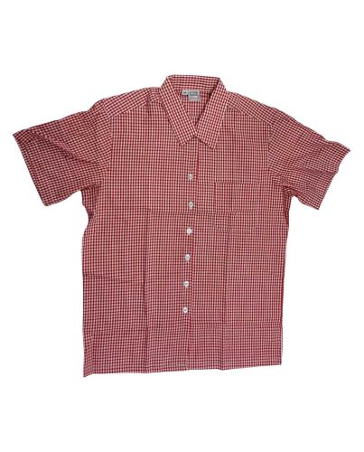GIRLS RED CHECK BLOUSE SIZE 6