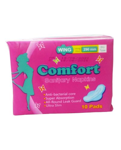 COMFORT SANITARY NAPKIN WITH WINGS LONG 10'S