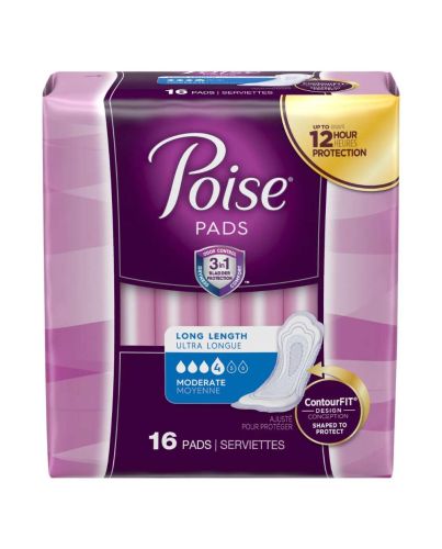 POISE PADS LONG LENGTH  EXTRA PLUS 16CT