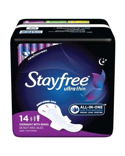 STAYFREE ULTRA THIN OVERNIGHT WITH WINGS 14'S