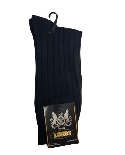 LORDS GENTS BLACK SOCKS 10-13