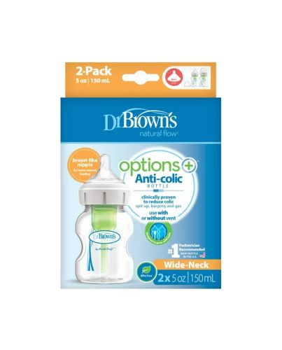 DR BROWN WIDE-NECK 5OZ BOTTLE 2PK 0M+