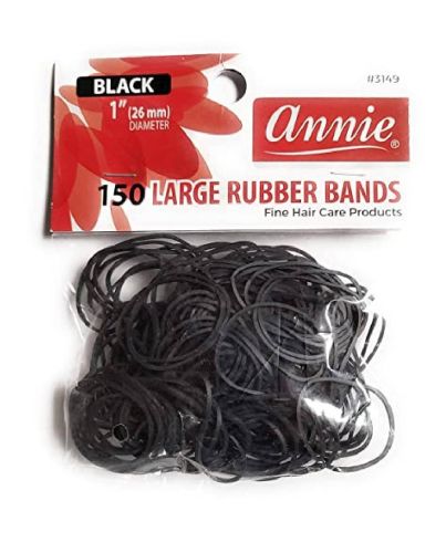 150 PIECE ANNIE LARGE RUBBER BANDS (BLACK)