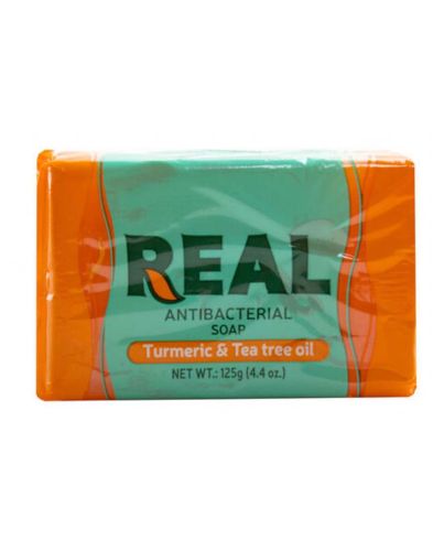 REAL ANTIBACTERIAL TUMERIC & TEA TREE SOAP 125GM
