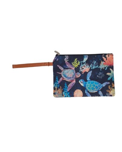 NAVY TURTLE CLUTCH BAG
