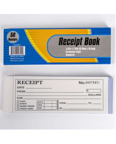 RECEIPT BOOK NUMBERED
