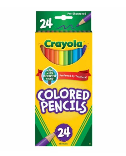 CRAYOLA 24CT PRE SHARPENED COLORED PENCILS