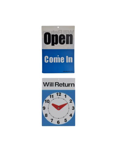 WILL RETURN CLOCK SIGN