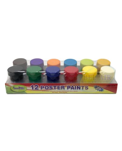 12CT POSTER PAINTS W/BRUSH