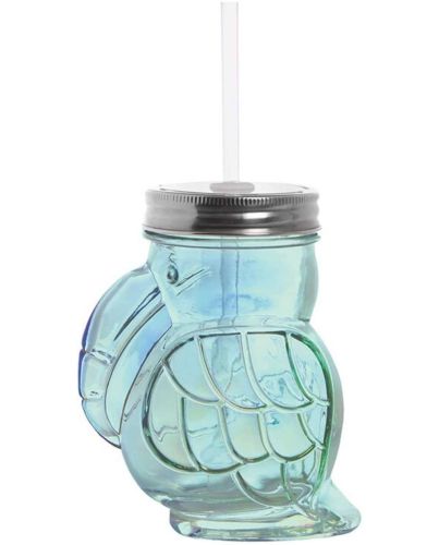 15.3OZ GLASS GREEN TOUCAN SIPPER