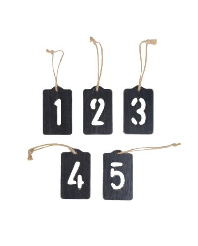 TAGS SET OF 5 NUMBERS