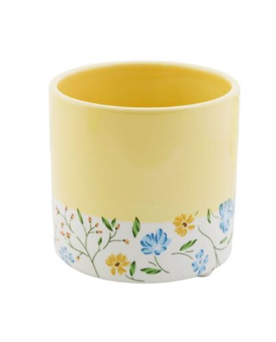 5IN YELLOW PLANTER W/FLOWERS