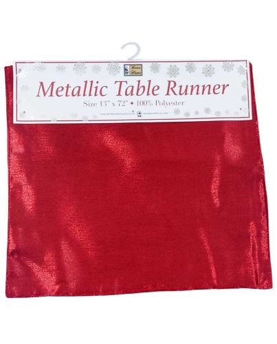 13'inX72in RED METALLIC TABLE RUNNER