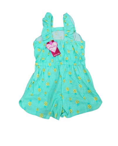GIRLS PINEAPPLE PRINT OVERALL (SIZE 2-8)