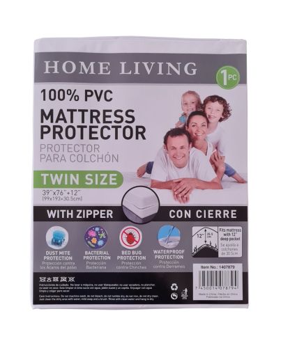 ZIPPER TWIN PVC MATTRESS PROTECTOR