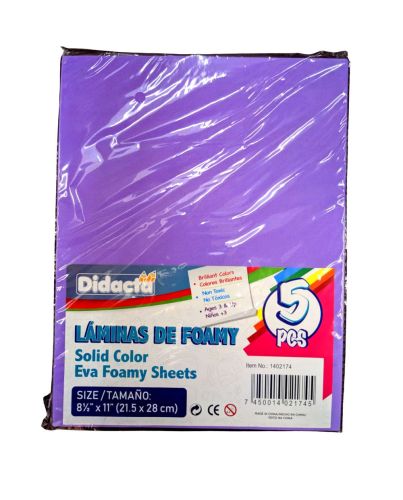 LILAC SOLID EVA FOAMY SHEET PACK OF 5