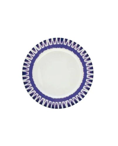 CHARGER PLATE WHITE WITH PURPLE RIM