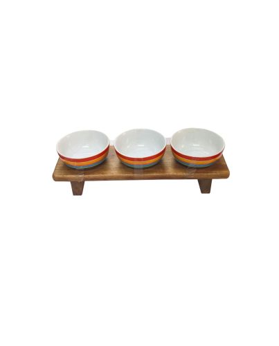 3PCS BOWL & FOOTED STAND