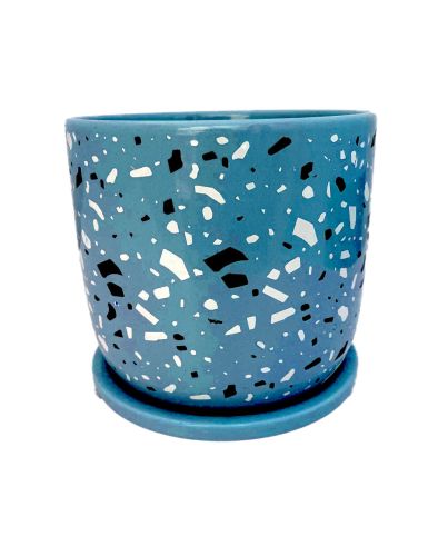 4.5'' TURQUOISE SPECKLE PLANTER
