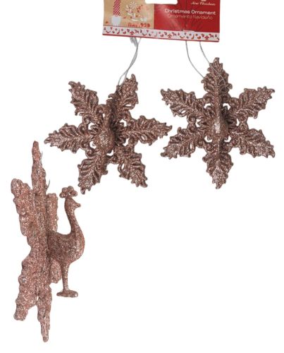 2PC FLAMINGO/SNOWFLAKE CHRISTMAS HANGING ORNAMENTS