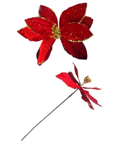 ARTIFICIAL RED/GOLD POINSETTIA FLOWER