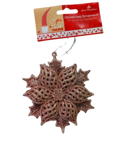 CHAMPAGNE FLOWER CHRISTMAS HANGING ORNAMENTS