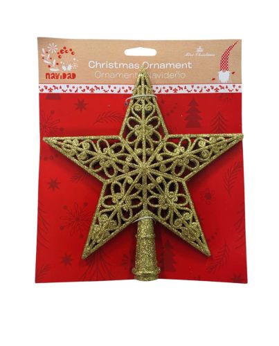 GOLD CHRISTMAS STAR TREE TOP