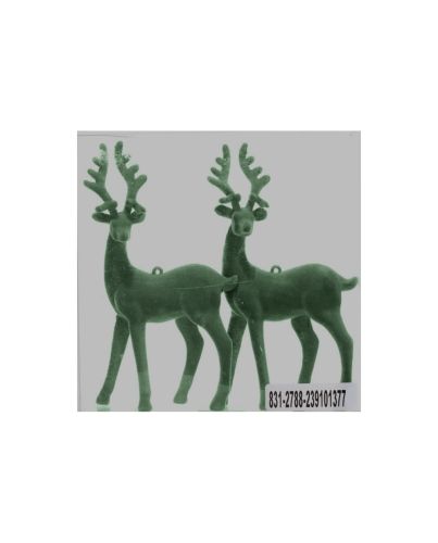 SET 2 ORNAMENT DEER FELT