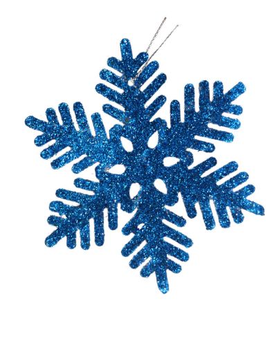 6PC BLUE SNOWFLAKE CHRISTMAS HANGING ORNAMENT