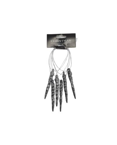 SILVER ICICLE CHRISTMAS HANGING DECORATION