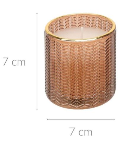 CANDLE IN GLASS GOLD RIM