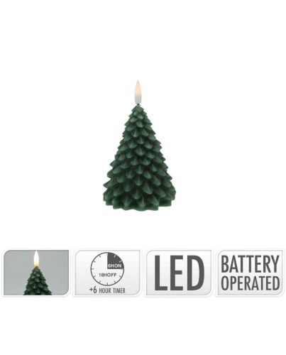 LED CANDLE TREE DK GREEN