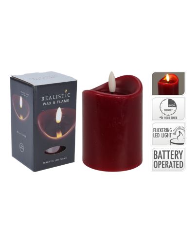 LED CANDLE DK RED