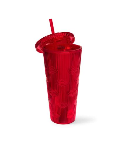 24OZ MERMAID SCALE HOLOGRAPHIC TUMBLER RED