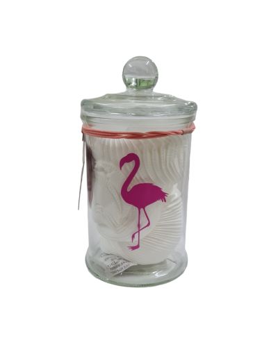 GLASS JAR,WITH COTTON PAD