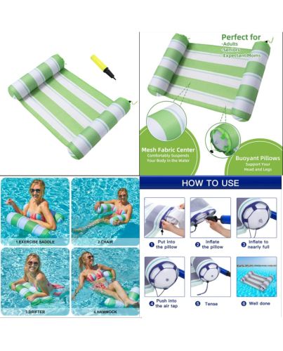 GREEN AND WHITE 4 IN 1 HAMMOCK INFLATABLE POOL
