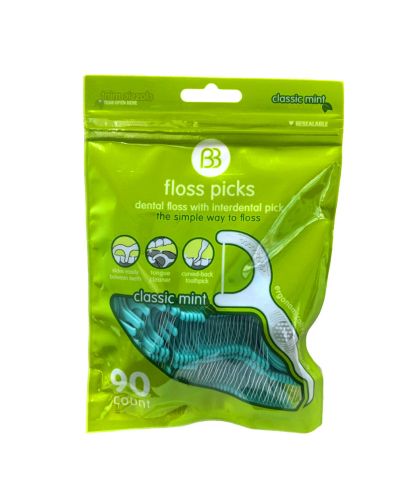 DENTAL FLOSS PICKS 90CT MINT