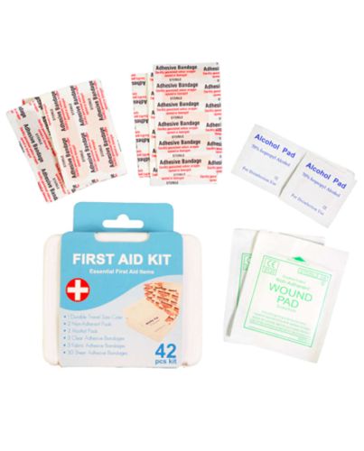 FIRST AID KIT 42PC IN PLASTIC CASE
