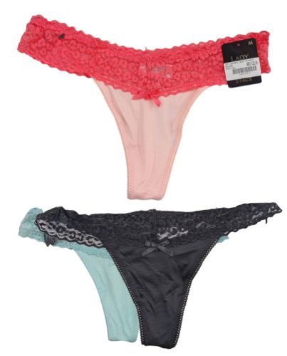 3PC LADIES LACE THONGS