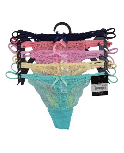 5PK LADIES LACE THONGS