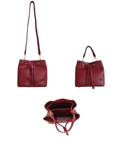 BUCKET BAG MATERIAL RED
