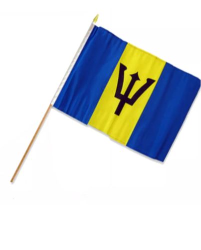 BARBADOS 12X18in FLAG WITH POLE