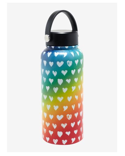 32OZ S/S BOTTLE-HEARTS ALL OVER