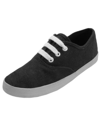 CHILD CANVAS SHOE W/SHOELACE BLACK