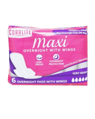 CORALITE PADS 6CT OVERNIGHT WINGS