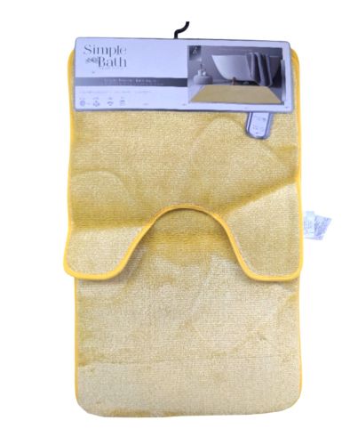 2PC BATH RUG YELLOW 18in X 18in, 18in X 30in